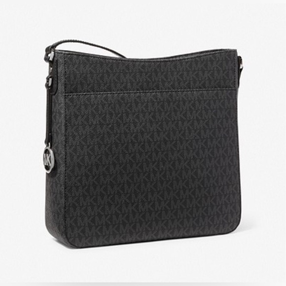 Michael Kors Jet Set Travel Large Logo Messenger Bag - Black - Picture 4 of 7